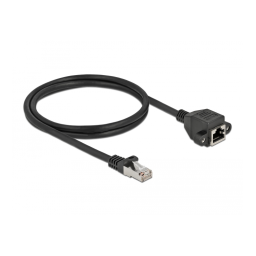 DeLOCK 87001 Network Extension Cable S/FTP RJ45 plug to RJ45 jack Cat.6A 1 m black Fiche technique | Fixfr