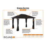 Sojag 500-9165036 Genova Dark Brown Metal Square Screened Gazebo Guide d'installation