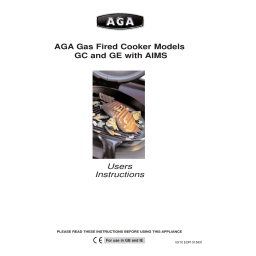 AGA Mode D’Emploi Modeles A Gaz GC, GCB, 2 fours GE, GEB, 4 fours Manuel du propriétaire | Fixfr