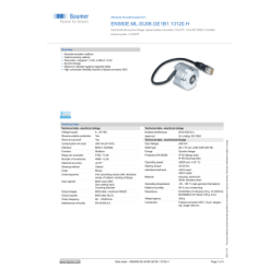 Baumer EN580E.ML-SU06.GE1B1.13120.H Absolute encoder Fiche technique | Fixfr