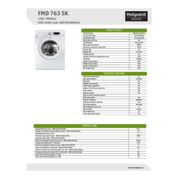 HOTPOINT/ARISTON FMD 763 SK.C Washing machine Manuel utilisateur | Fixfr