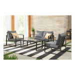 Hampton Bay DE20050/051/052 Barclay Black 4-Piece Steel Outdoor Patio Conversation Set with Grey Cushions Mode d'emploi