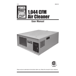 Power Fist 8643413 1,044 CFM Air Cleaner Manuel utilisateur | Fixfr