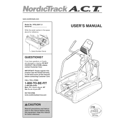 NordicTrack NTEVEL75012 1645558 E4.1 ELLIPTICAL Manuel utilisateur | Fixfr