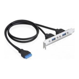DeLOCK 82963 Slot bracket 1 x 19 pin USB 3.0 pin header female internal > 2 x USB 3.0 Type-A female external Fiche technique | Fixfr