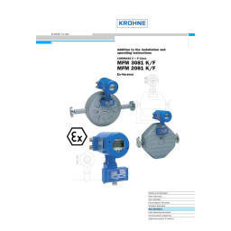 KROHNE CORIMASS E | P MFM 3081 | 2081 Manuel du propriétaire | Fixfr