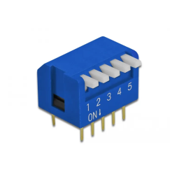 DeLOCK 66417 DIP flip switch piano 5-digit 2.54 mm pitch THT vertical blue 2 pieces Fiche technique | Fixfr