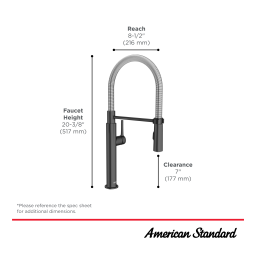 American Standard 4803350.002 Studio S Polished Chrome 1-Handle Deck Mount Pull-Down Handle/Lever Commercial/Residential Kitchen Faucet Manuel utilisateur | Fixfr