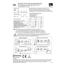 Conrad Components Switch sequence converter 1 pc(s) Schaltfolge-Konverter Manuel utilisateur | Fixfr