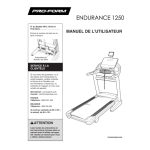 ProForm Endurance 1250 TREADMILL Manuel utilisateur