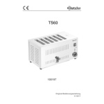 Bartscher 100197 Toaster TS60 Mode d'emploi