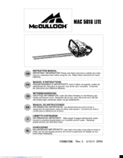 McCulloch Mac 5616 Lite : Manuel d'instructions + IA | Fixfr