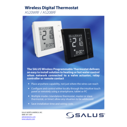 Salus AS20xRF Wireless Digital Thermostat Guide d'installation | Fixfr