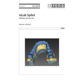 Dentsply Sirona inLab CAD SW 18.0.x, inLab Splint Mode d'emploi | Fixfr