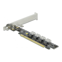 DeLOCK 89030 PCI Express x16 Card to 4 x internal SFF-8654 4i NVMe - Bifurcation Fiche technique | Fixfr