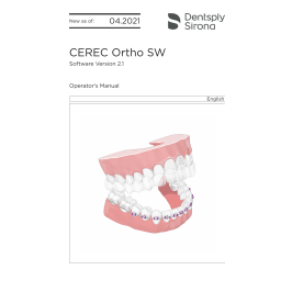 Dentsply Sirona CEREC Ortho SW 1.1.x Mode d'emploi | Fixfr