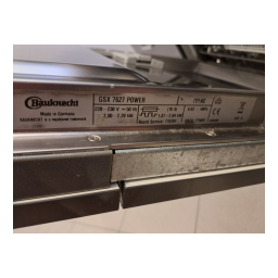 Bauknecht GSX 7627 POWER Dishwasher Manuel utilisateur | Fixfr