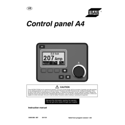 ESAB Control panel A4 Manuel utilisateur | Fixfr