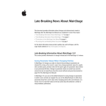 Apple MAINSTAGE 1.0.1 Manuel du propri&eacute;taire