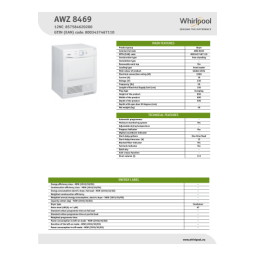 Whirlpool AWZ 8469 Dryer Manuel utilisateur | Fixfr