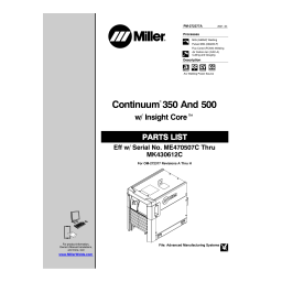 Miller AUTO-CONTINUUM 500 W/INSIGHT CORE CE Manuel utilisateur | Fixfr