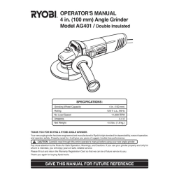 Ryobi AG401 Manuel utilisateur | Fixfr