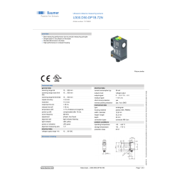 Baumer U300 D50-DP1B.72CU Fiche technique | AI Chat | Fixfr