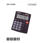 Citizen SDC-812NR calculator Fiche technique