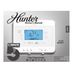 Hunter Fan 47377 Thermostat Manuel du propriétaire | Fixfr