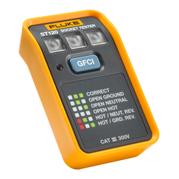 Fluke Testeur de prise GFCI ST120+ avec signal sonore Mode d'emploi | Fixfr