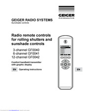 GEIGER 3-channel GF0040, 6-channel GF0041 and 12-channel GF0042 comfort handheld transmitter Mode d'emploi | Fixfr