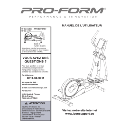 ProForm SYNOPSIS ELLIPTICAL Manuel utilisateur | Fixfr