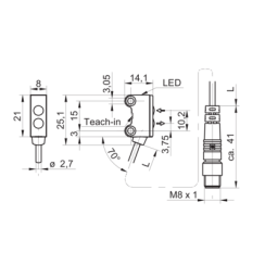 Baumer O200.GR-GW1J.72NV/E026 Diffuse sensor Fiche technique | Fixfr