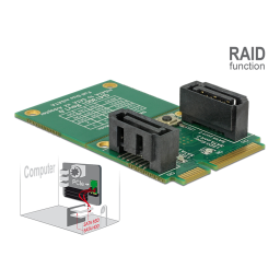 DeLOCK 62962 Converter mSATA male > 2 x SATA 7 pin male Fiche technique | Fixfr